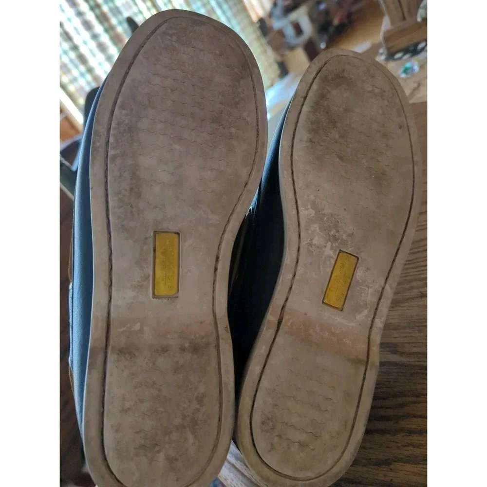 LL‎ Bean Signature Boat Shoes Men's Size 8.5 D Dark Blue Navy Lace-up Leather